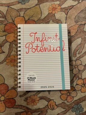 ban.do White Planner with Coral Script and Teal Elastic